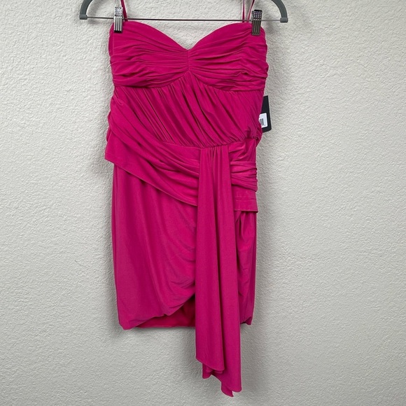 NWT Ieena Mac Duggal 11565 Strapless Sweetheart Neckline Ruched Dress Mini Sz 6 - Picture 4 of 14